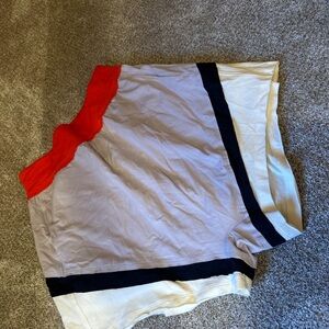 Free People Red and Cream Athletic Shorts